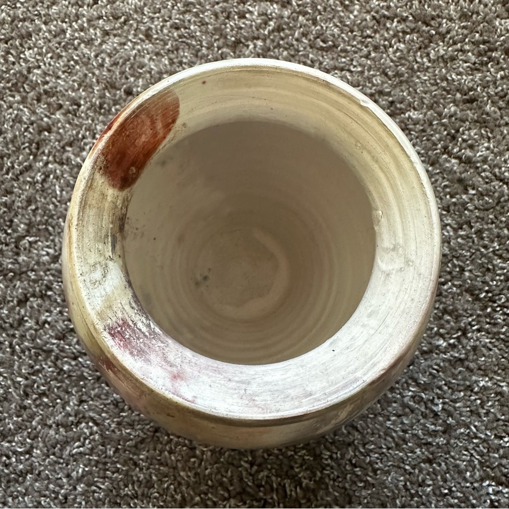 Handmade Beige Brown Southwest Inspired Pottery Vase Signed Unique - Picture 6 of 7